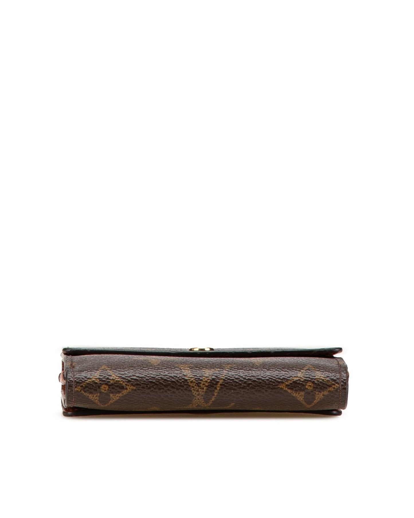 Monogram Canvas Elise Wallet with Snap Button Closure