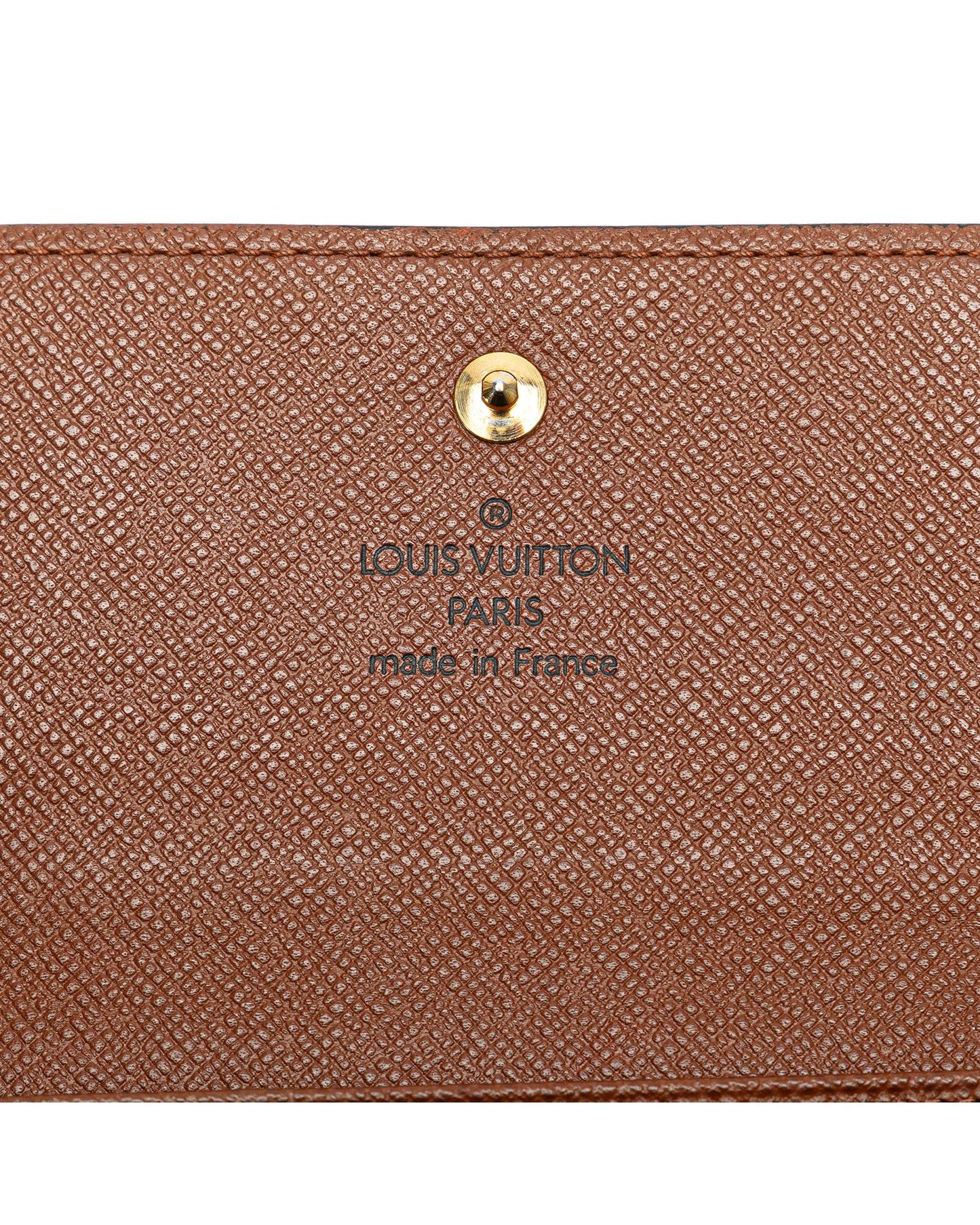 Monogram Canvas Elise Wallet with Snap Button Closure