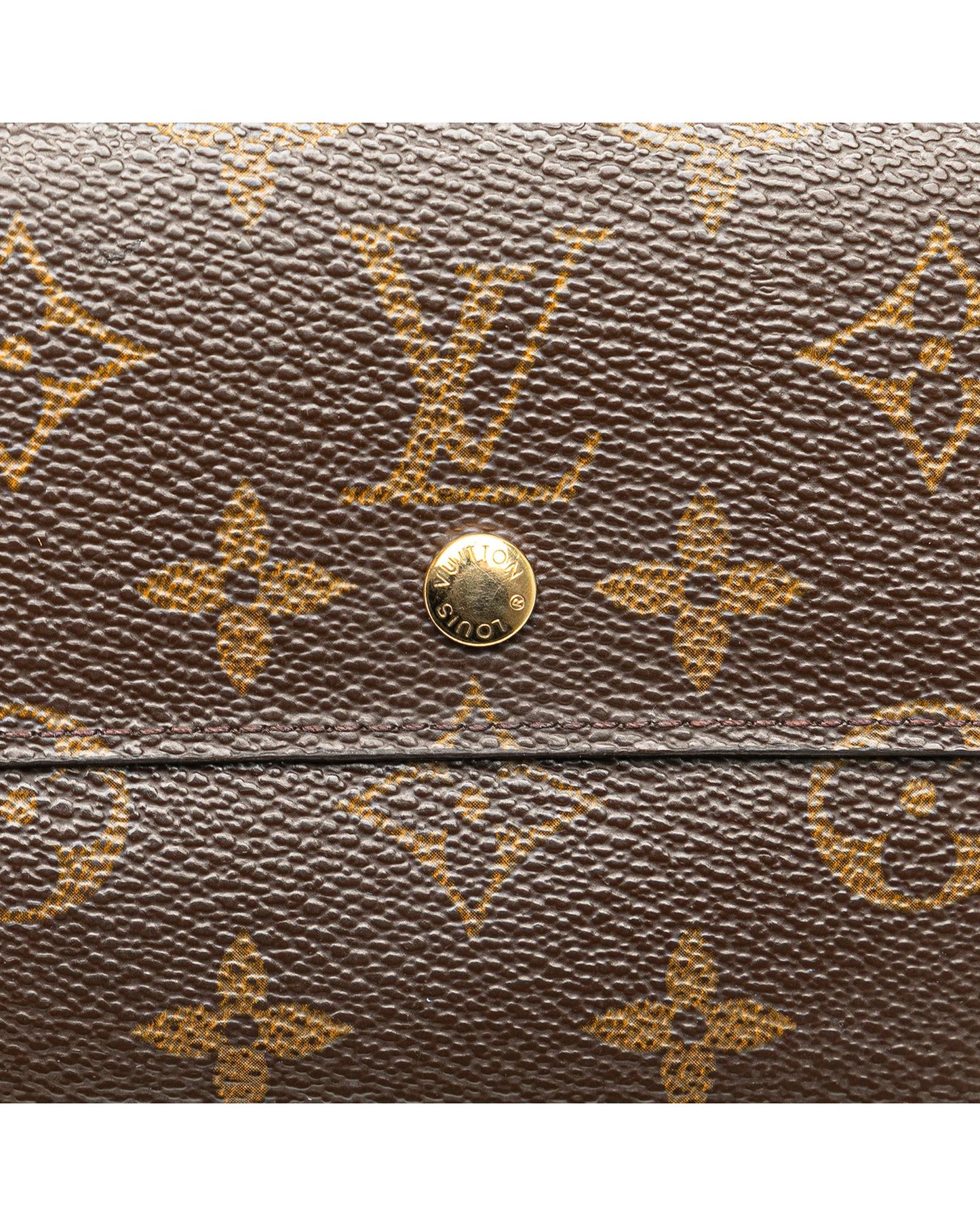Monogram Canvas Elise Wallet with Snap Button Closure