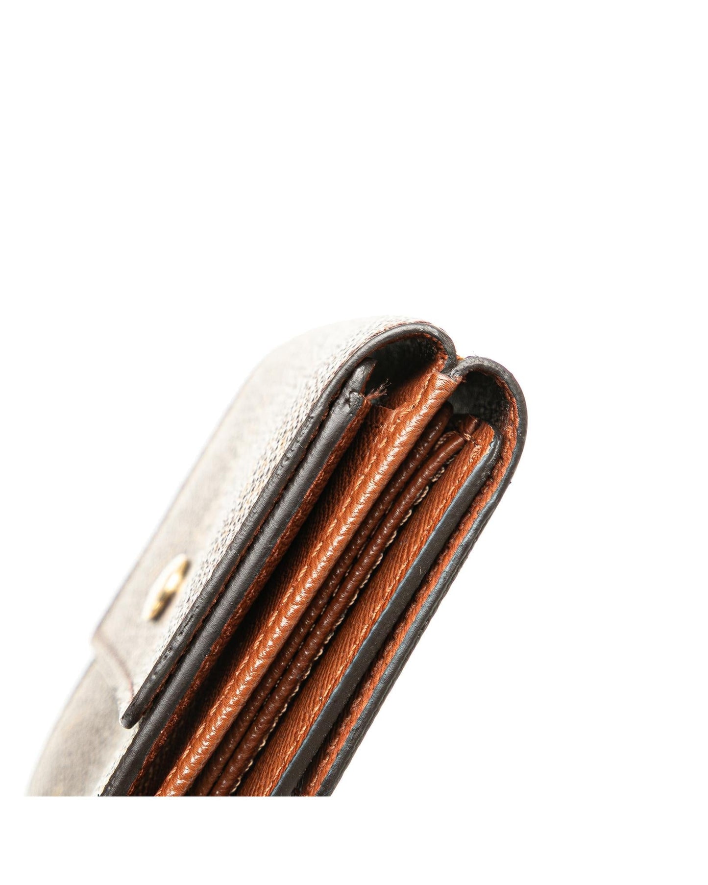 Monogram Canvas Elise Wallet with Snap Button Closure