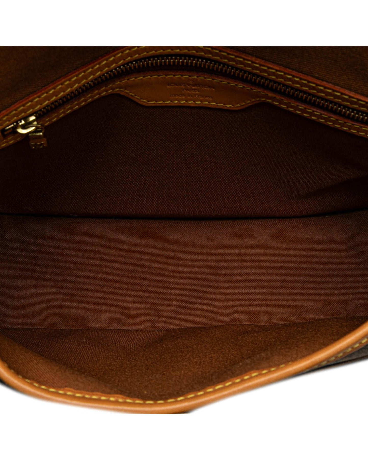 Monogram Canvas Crossbody Bag with Leather Trim and Buckle Closure