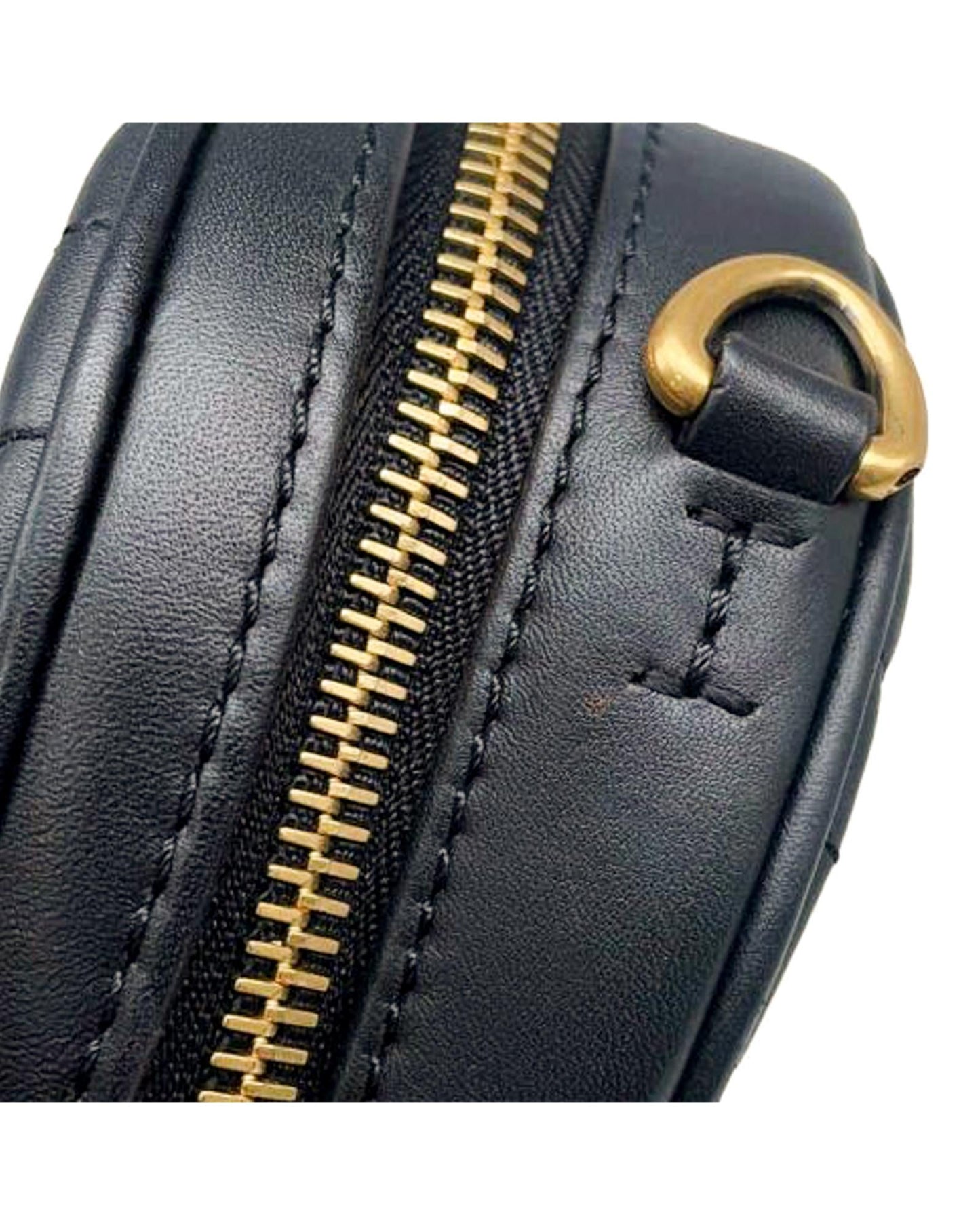 Leather Quilted Heart Crossbody Bag with Detachable Strap