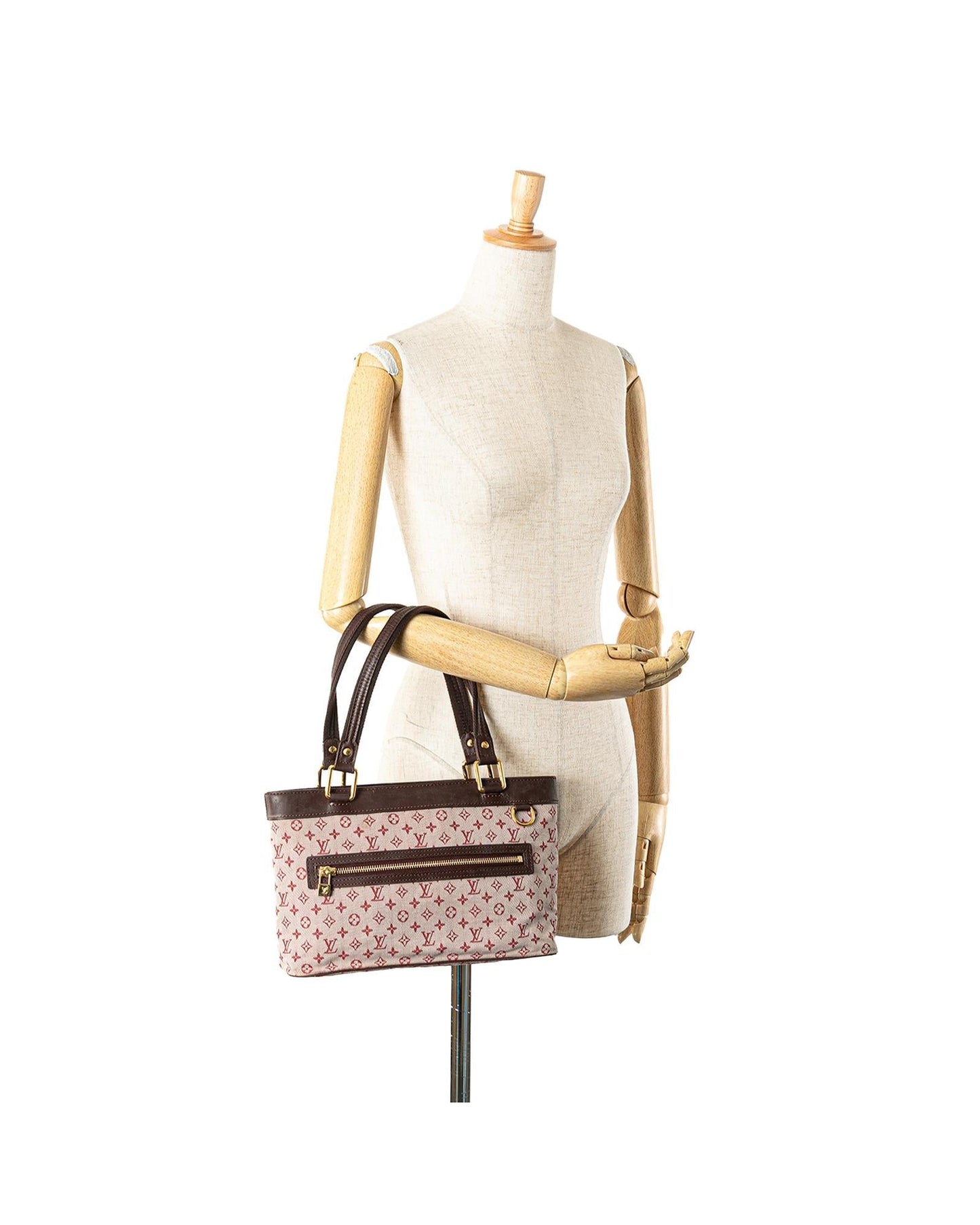 Monogram Canvas Lucille PM with Leather Trim and Top Zip Closure