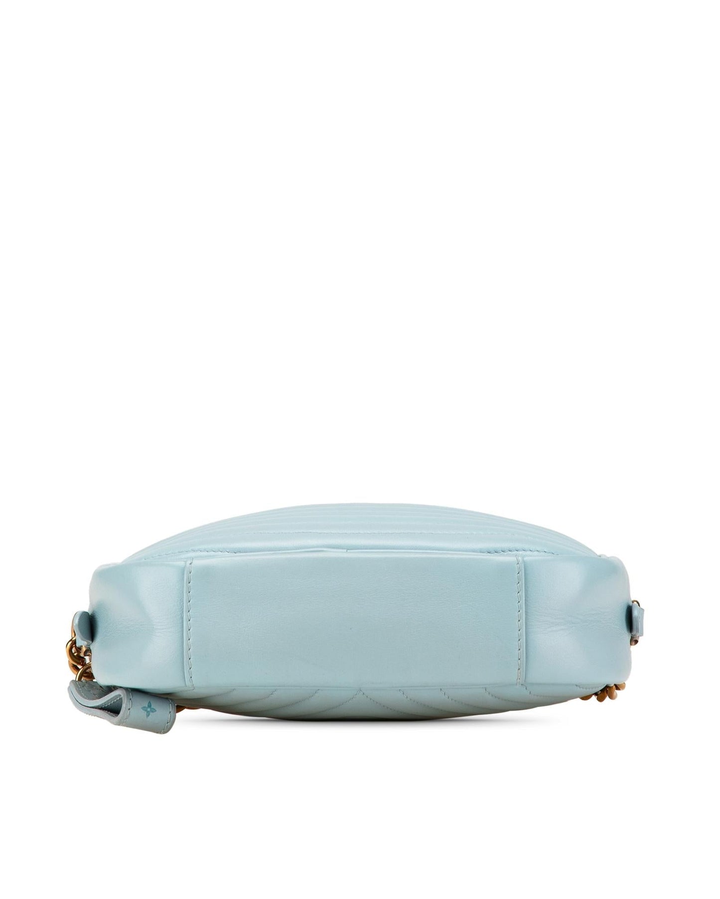 Quilted Leather Camera Bag with Chain Strap