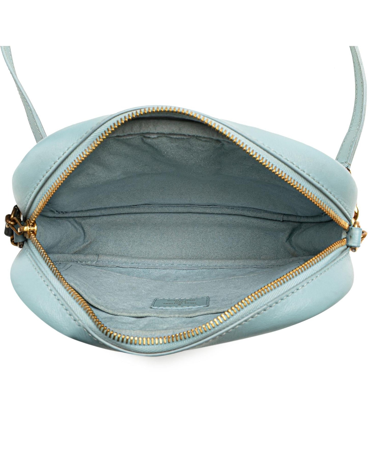Quilted Leather Camera Bag with Chain Strap