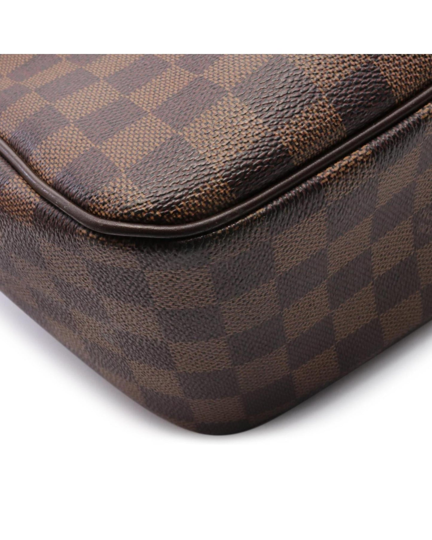 Damier Canvas Tote with Leather Straps and Magnetic Closure