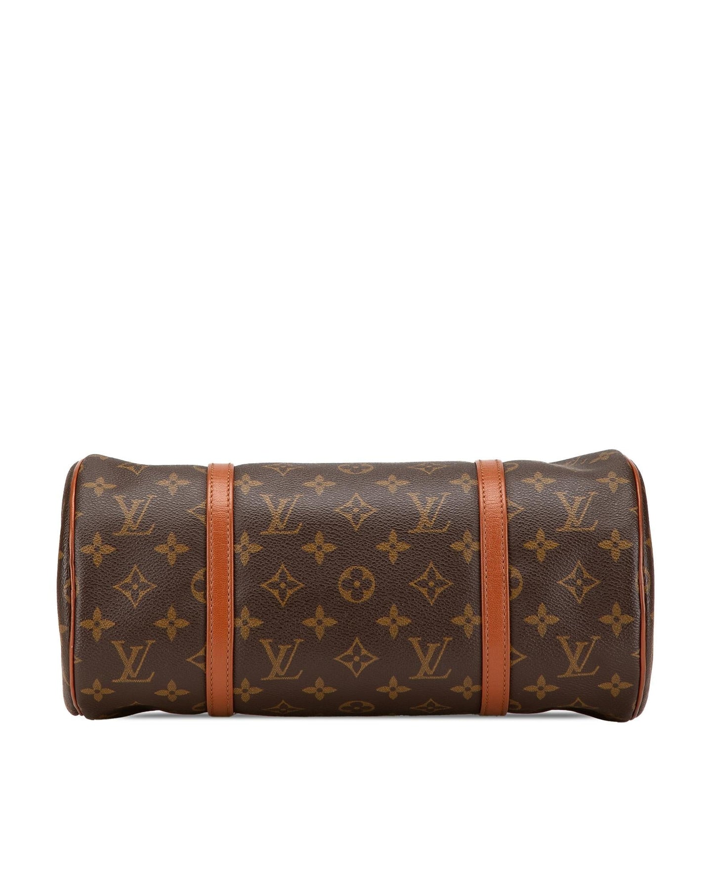 Monogram Papillon 30 Canvas Bag with Leather Handles and Top Zip Closure