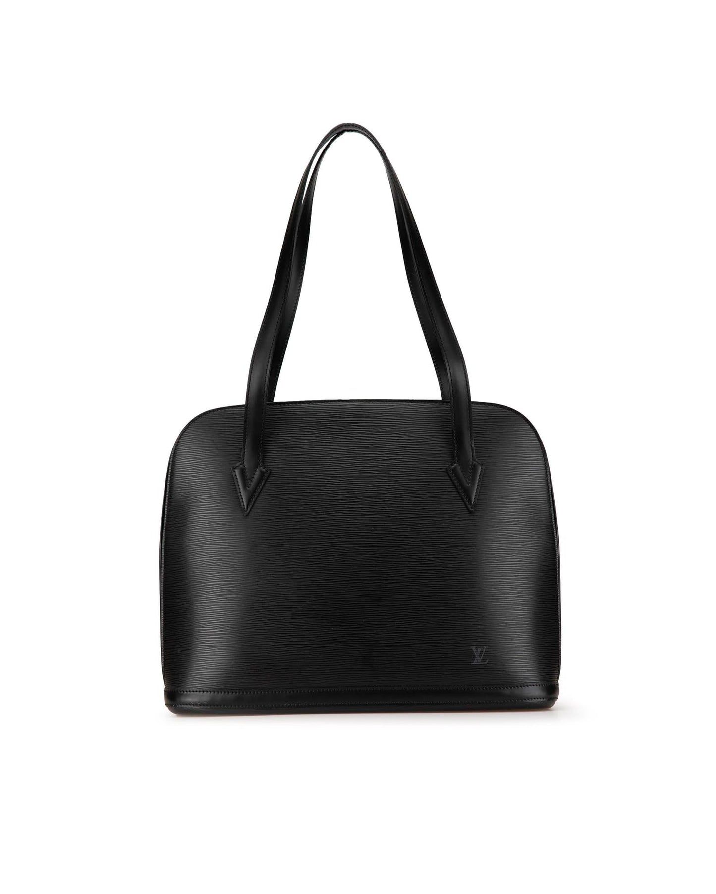 Epi Leather Tote with Top Zip and Interior Pocket