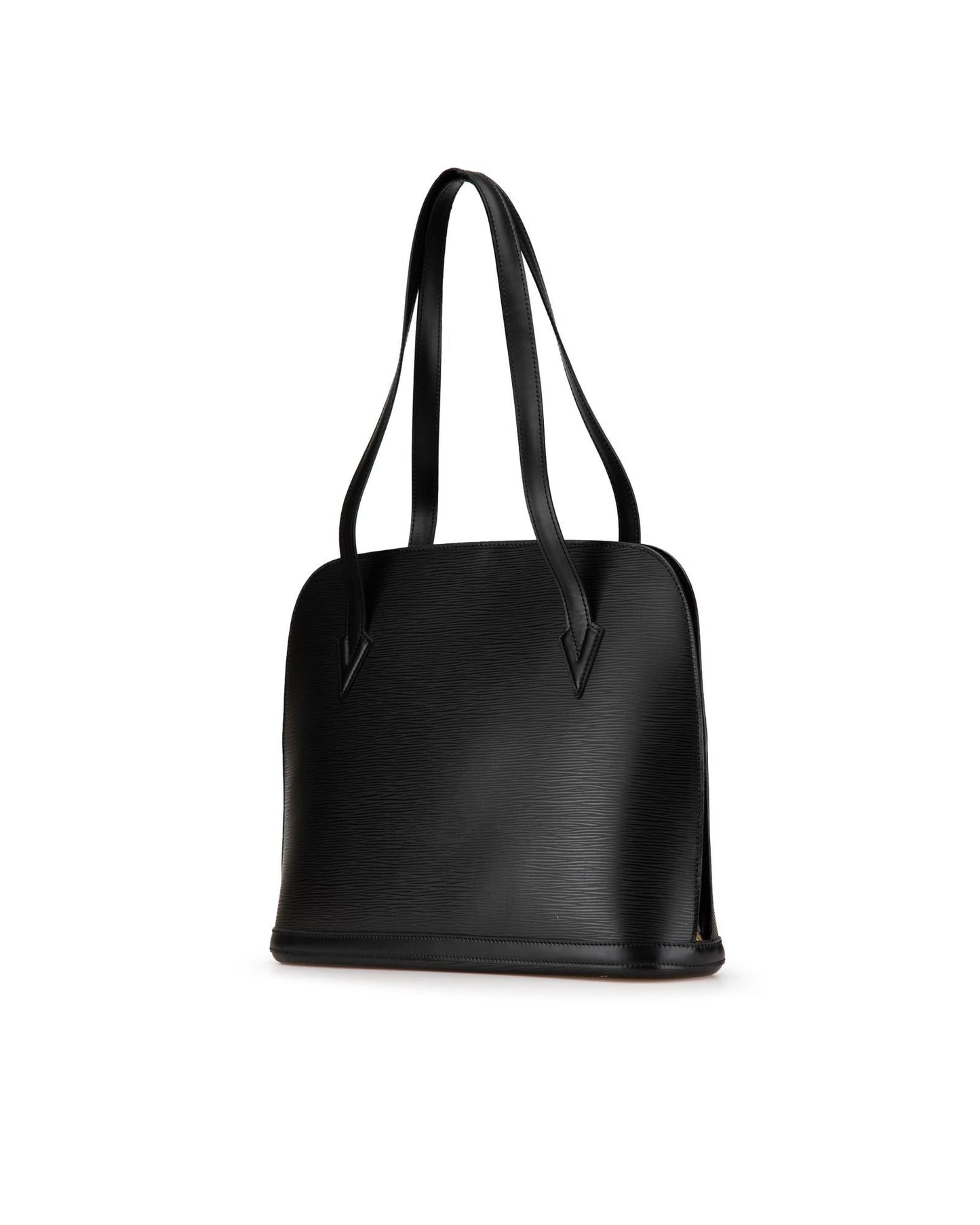Epi Leather Tote with Top Zip and Interior Pocket