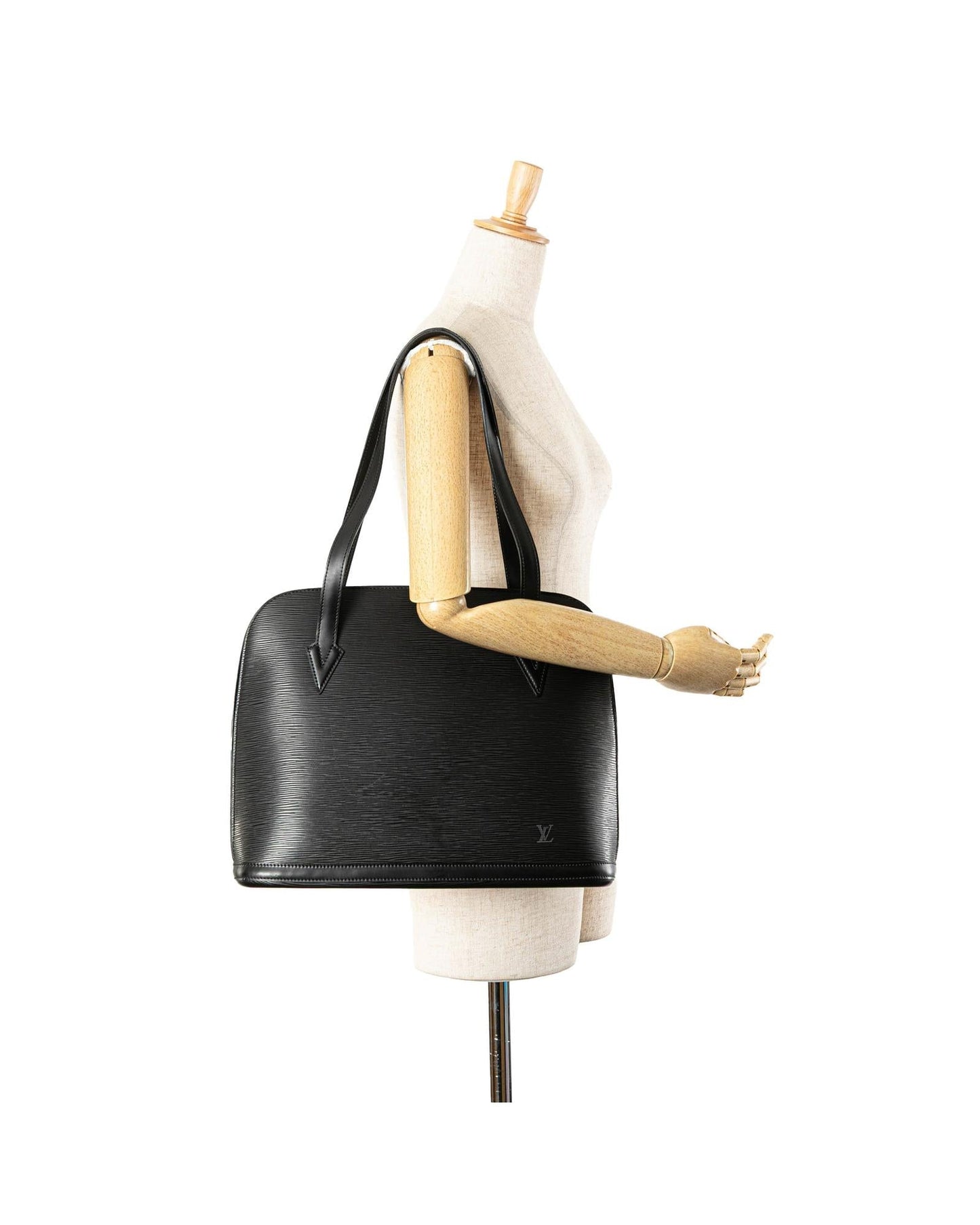 Epi Leather Tote with Top Zip and Interior Pocket