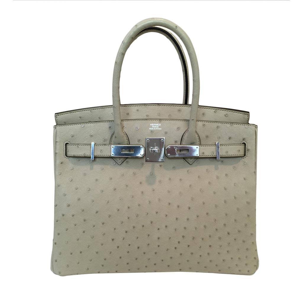 HermÃƒÆ’Ã‚Â¨s Birkin 30 Ostrich Parchemin Bag