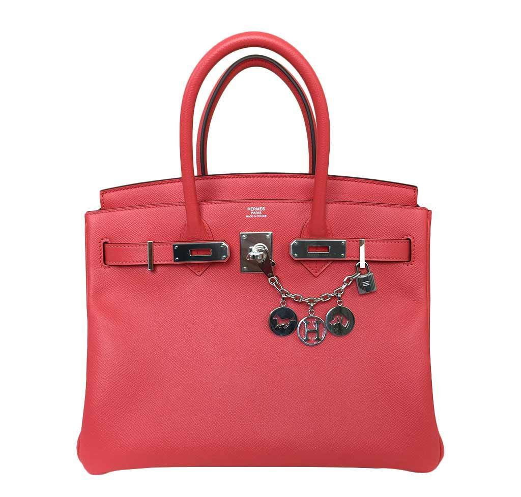 HermÃƒÆ’Ã‚Â¨s Birkin 30 Rose Jaipur Bag PHW