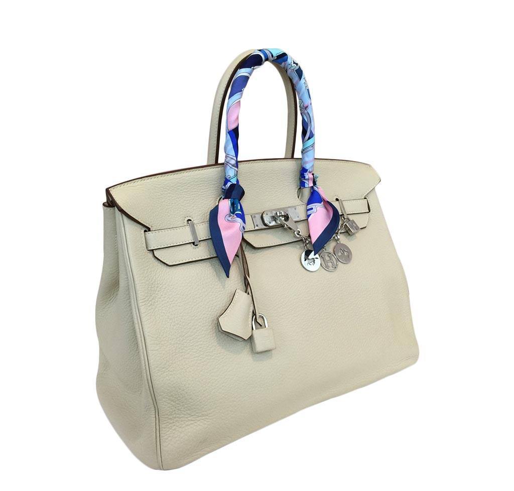 HermÃƒÆ’Ã‚Â¨s Birkin 35 Craie Bag PHW