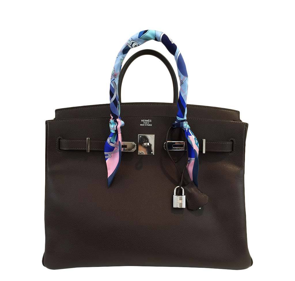 HermÃƒÆ’Ã‚Â¨s Birkin 35 Cacao Bag PHW