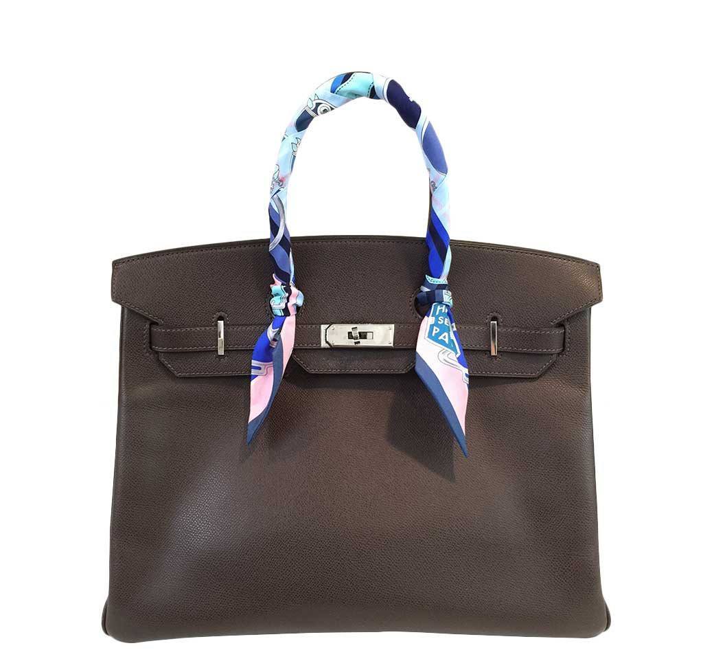 HermÃƒÆ’Ã‚Â¨s Birkin 35 Cacao Bag PHW
