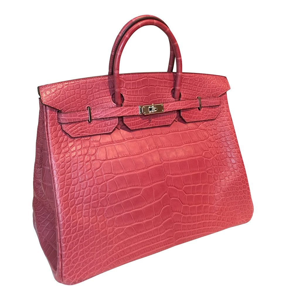 HermÃƒÆ’Ã‚Â¨s Handmade Alligator Birkin Bag Fuchsia 40cm