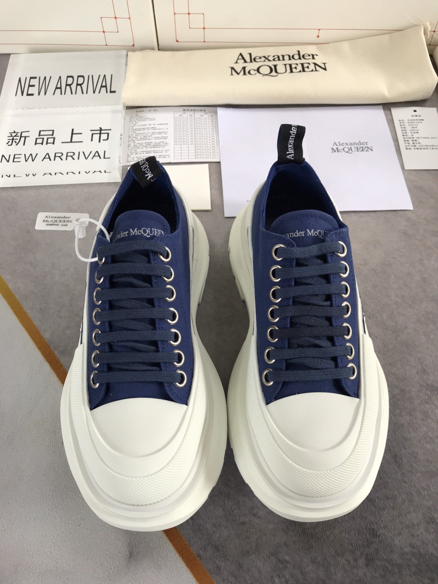 Alexander McQueen Tread Slick LaGLAMI Up Cotton Blue For Men