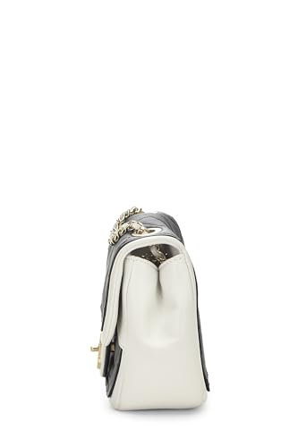 Chanel,  White & Black Quilted Lambskin Graphic Flap Mini, Multi