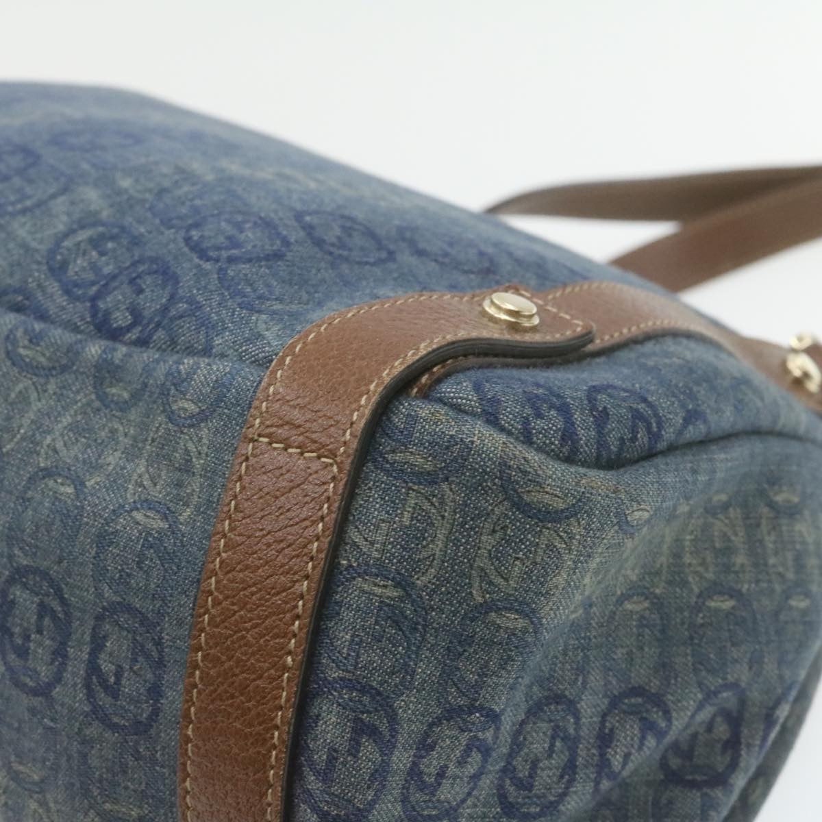 GUCCI Interlocking Boston Bag Canvas Blue 130736493492 21337