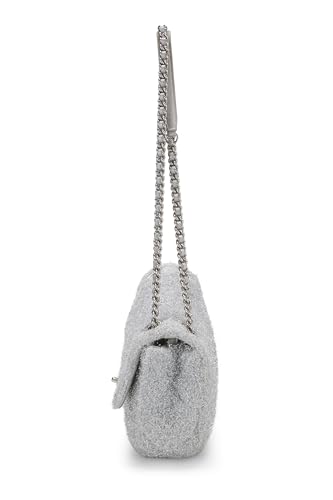 Chanel,  Silver Knit Pluto Glitter Classic Flap Medium, Silver