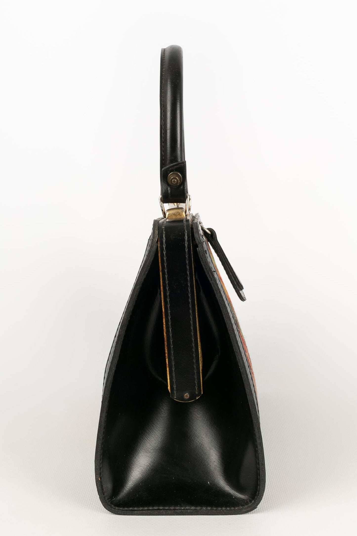 Sac en cuir et canevas