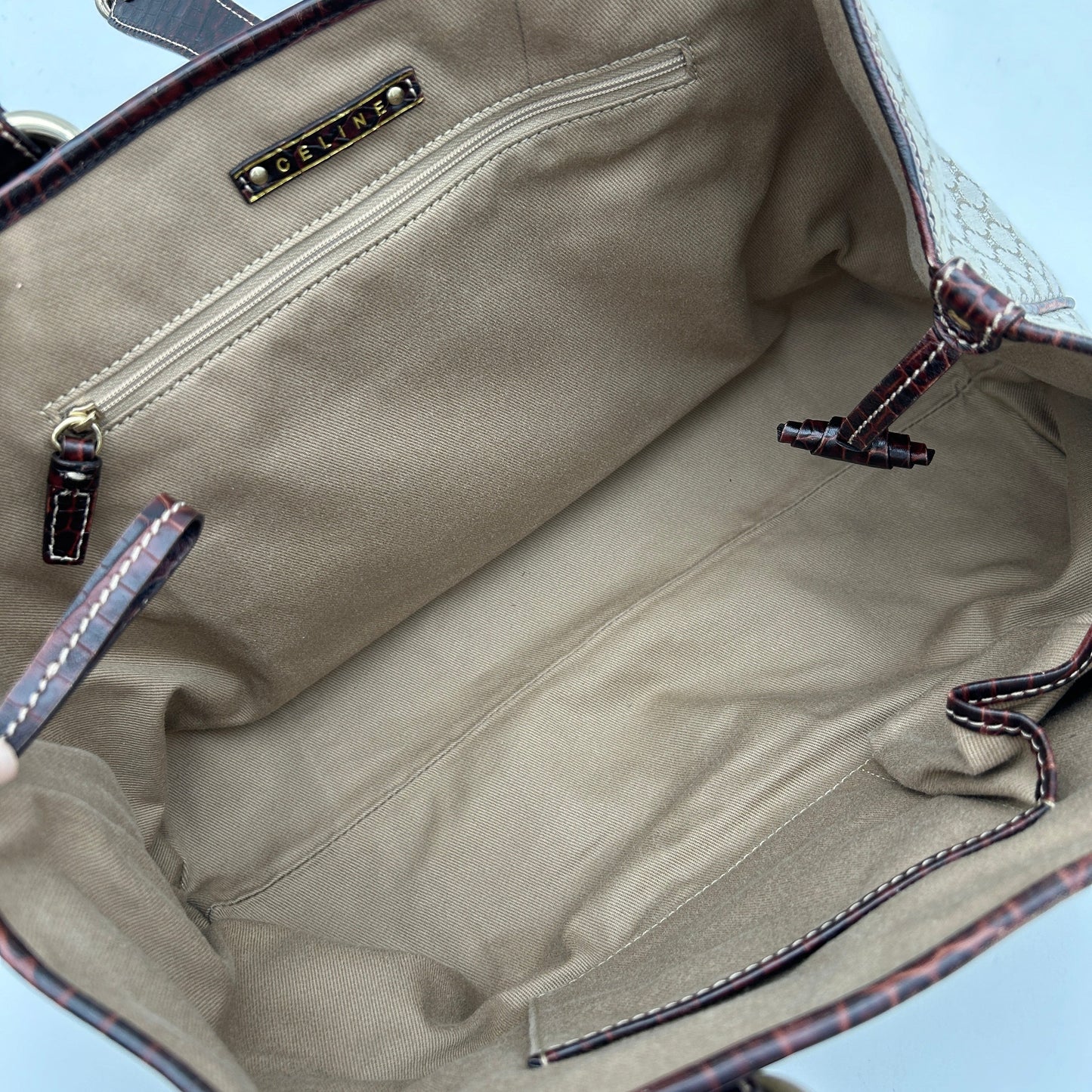 Celline Beige Crocodile Macadam Handbag