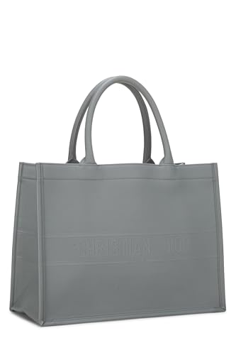 Dior,  Grey Embossed Calfskin Book Tote Medium, Grey