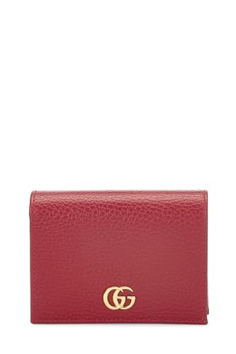 Gucci,  Red Leather GG Marmont Card Cse, Red