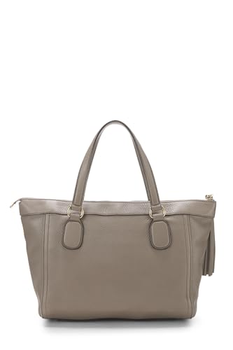 Gucci,  Grey Leather Soho Zip Tote, Grey