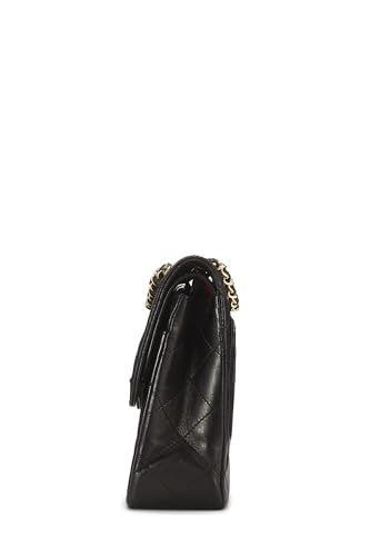 Chanel,  Black Quilted Lambskin Paris Limited Double Flap Jumbo, Black