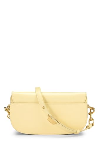 Dior,  Yellow Calfskin Bobby Flap East West, Yellow