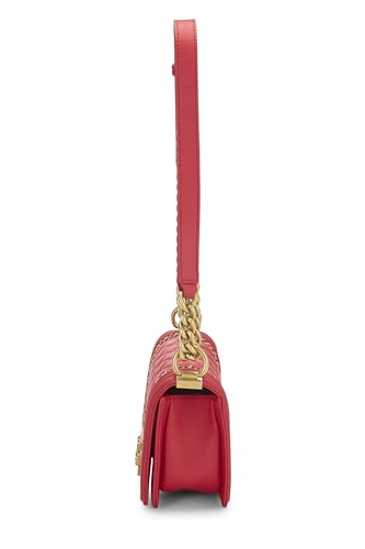 Chanel,  Pink Lambskin Chain Around Boy Bag Small, Pink