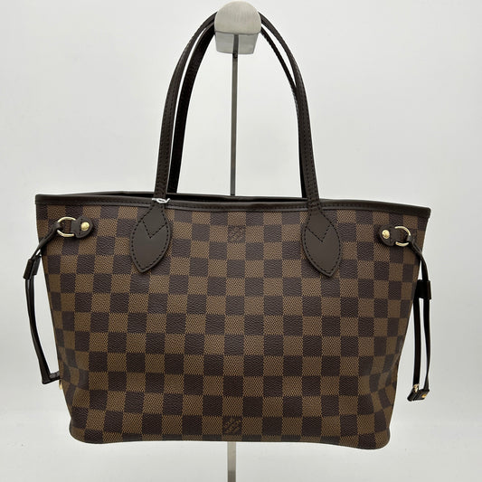Louis Vuitton Neverfull PM Damier Ebene Tote Bag Brown