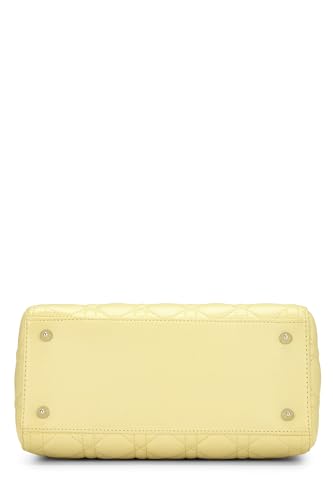 Dior,  Yellow Cannage Quilted Lambskin Lady Dior Medium, Yellow