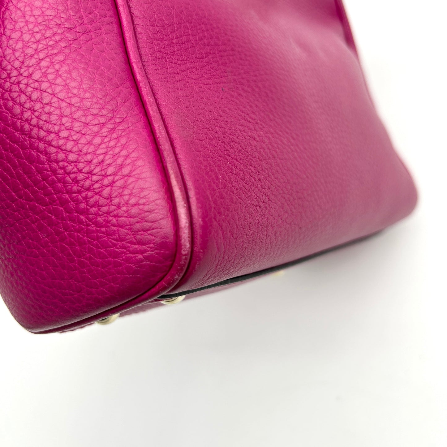 Gucci Pink Leather Bamboo Handle Satchel Medium