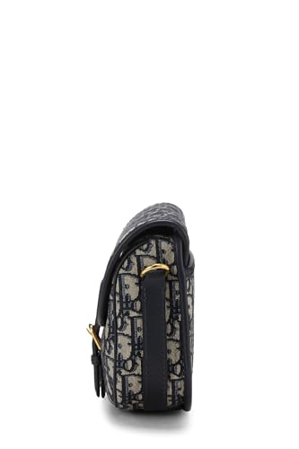Dior,  Navy Oblique Jacquard Bobby Flap Medium, Navy