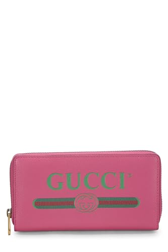 Gucci,  Pink Leather Logo Wallet, Pink
