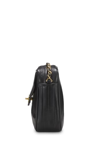 Chanel,  Black Lambskin Envelope Flap Camera Bag Medium, Black