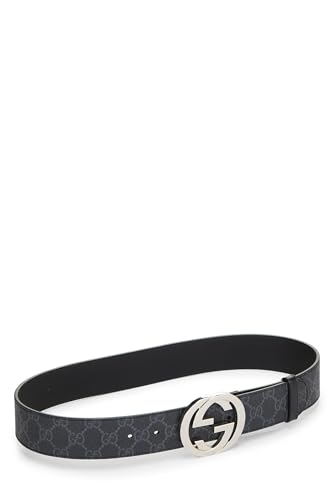 Gucci,  Black GG Supreme Canvas Belt, Black