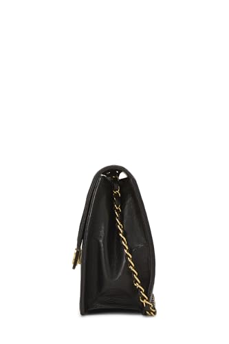 Chanel,  Black Quilted Lambskin Ex Flap Medium, Black