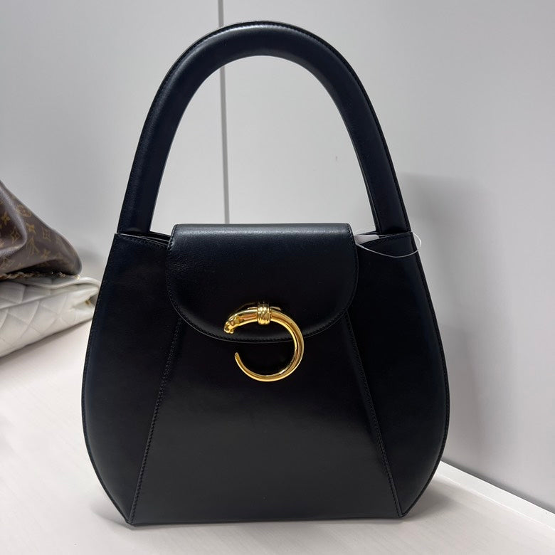 Cartier Panthere Black Leather Handbag