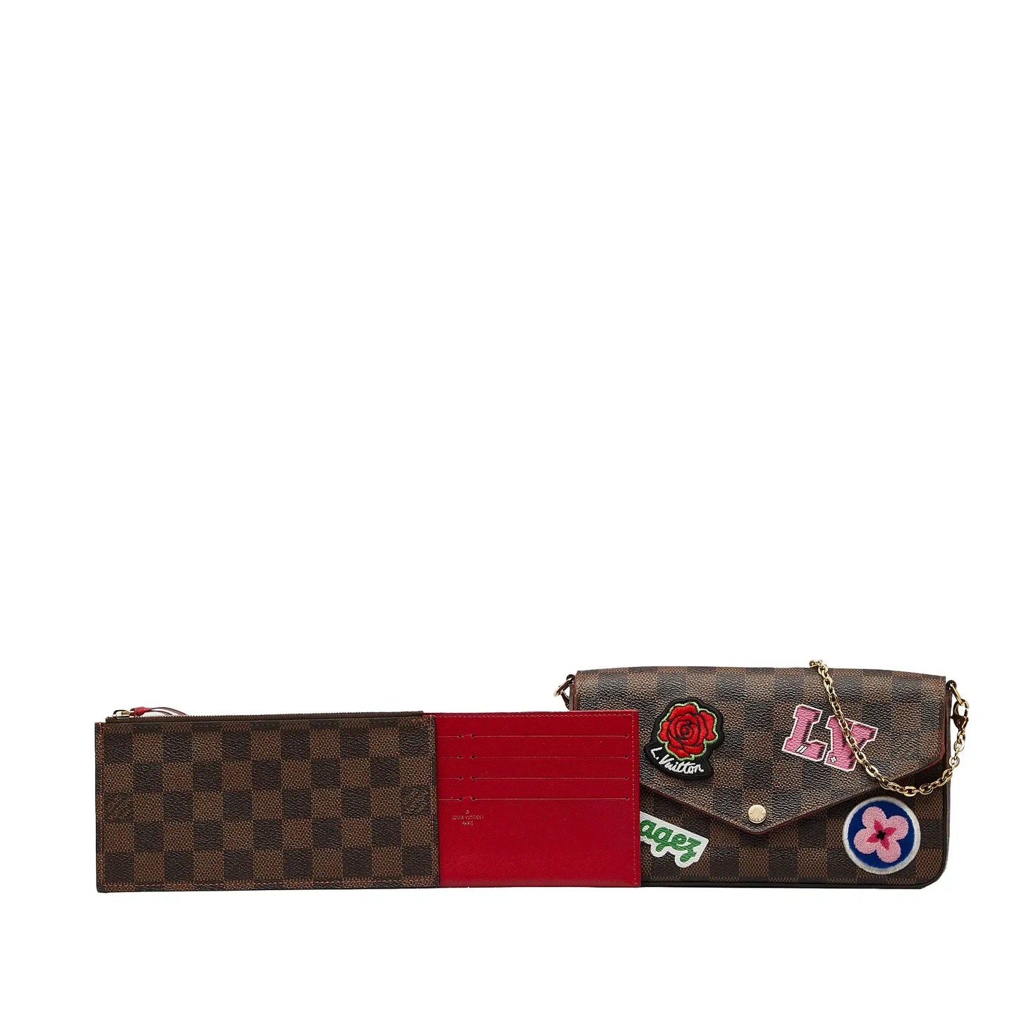 Louis Vuitton Pochette FÃƒÆ’Ã‚Â©licie Patchwork Damier Ebene Canvas