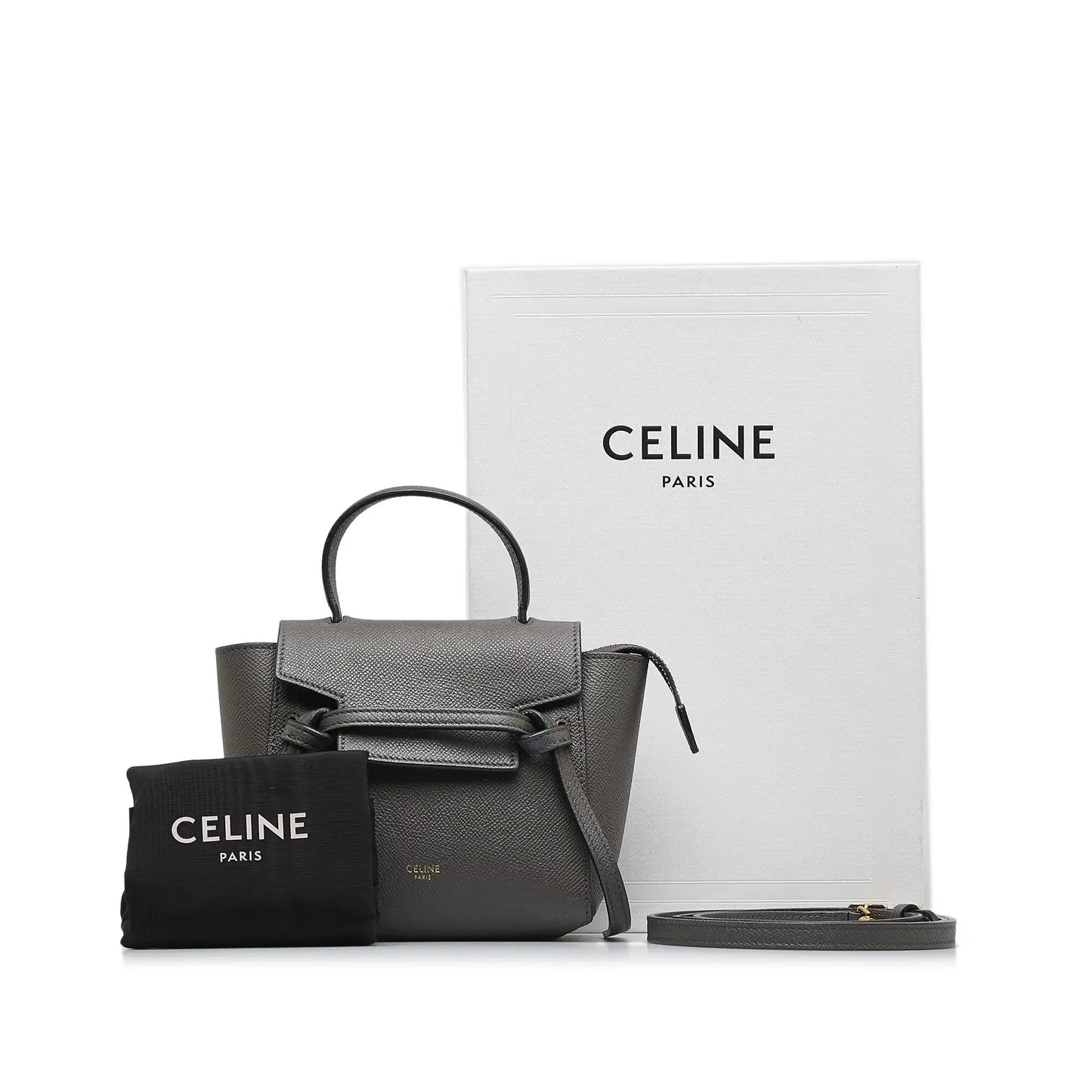 Celine Belt Bag Pico Grey Leather