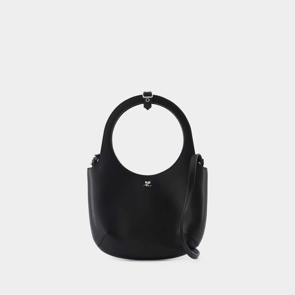 BLACK LEATHER HOLY TEJUS BAG