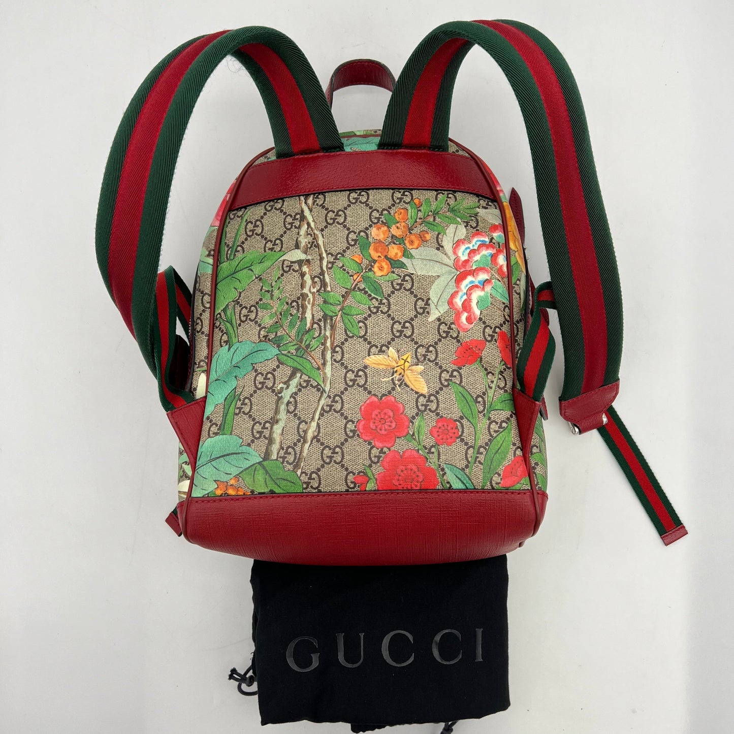 GUCCI Red GG Supreme Canvas Tian Eden Backpack Small LA26013