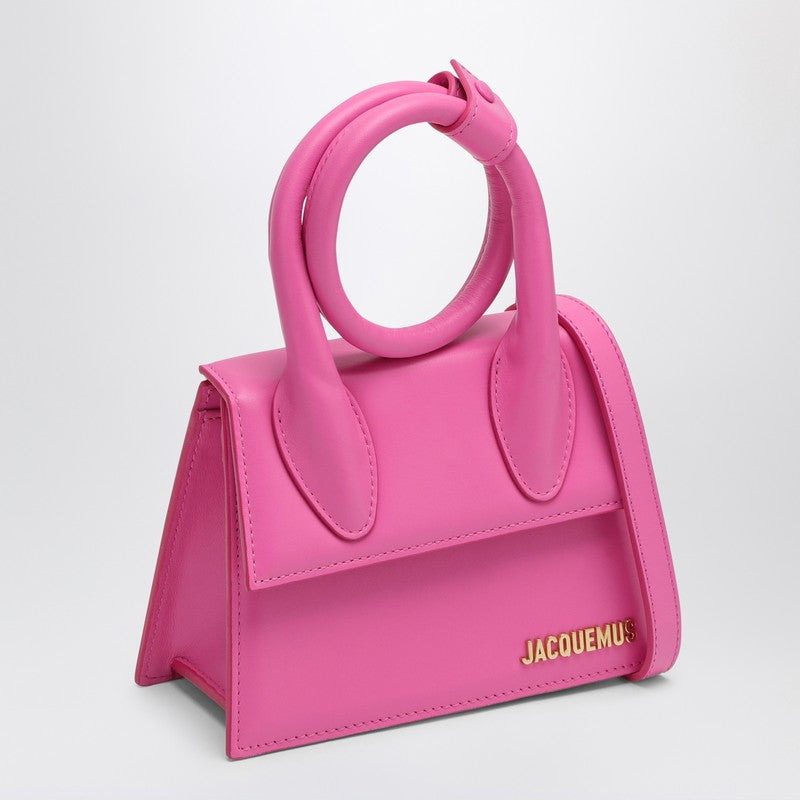 Jacquemus Le Chiquito Noeud Neon Pink Leather Bag Women