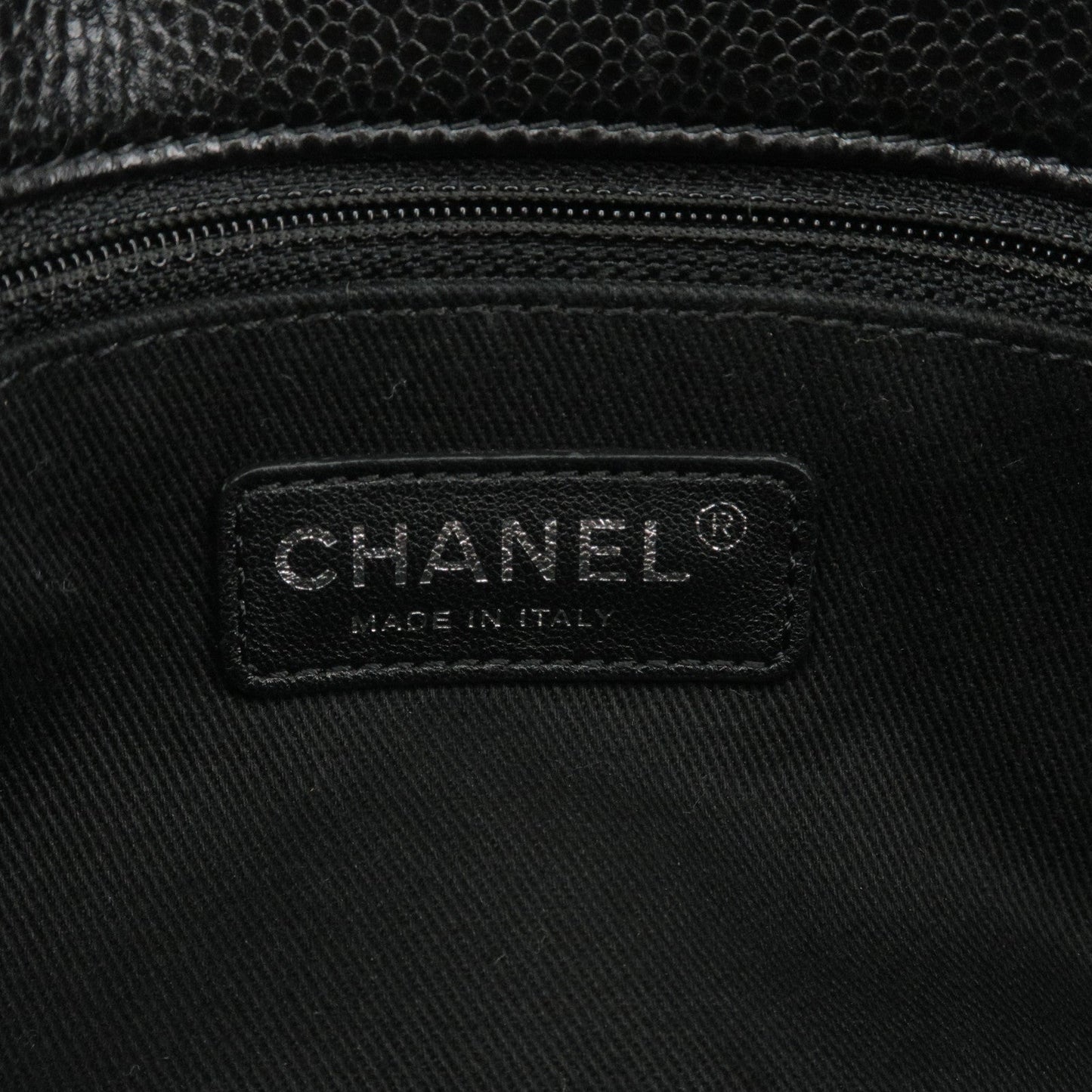 CHANEL Matelasse Caviar Skin Chain Tote Bag Black A67294