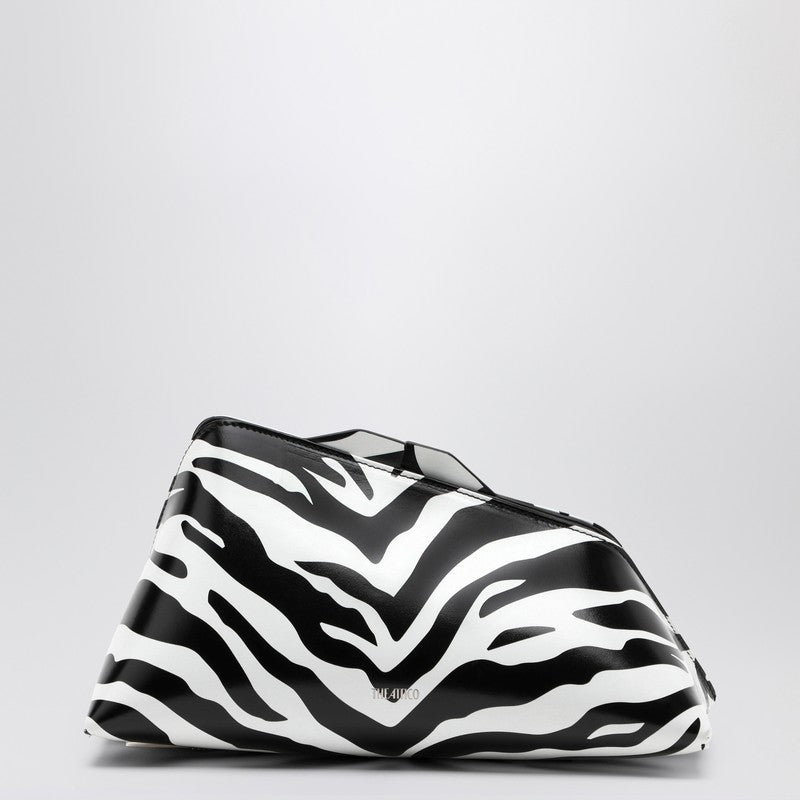 The Attico 8.30Pm White/Black Clutch With Zembra Leather Print Women