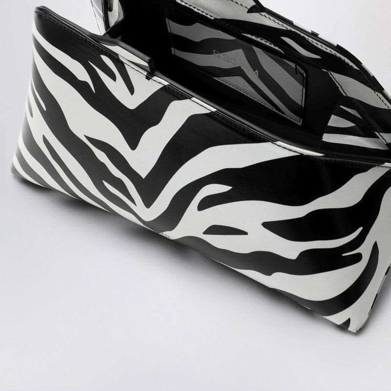 The Attico 8.30Pm White/Black Clutch With Zembra Leather Print Women