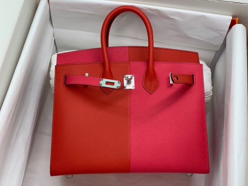 GLAMI Birkin Bi Color Custom For Women Silver Toned Hardware 11in/30cm